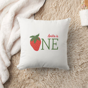 Coussin Premier anniversaire de fraise