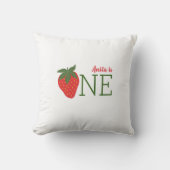 Coussin Premier anniversaire de fraise (Recto)