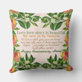 Coussin Premier anniversaire de mariage personnalisé pour  (Verso)