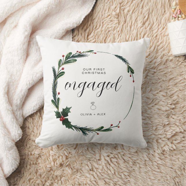 Coussin Premier cadeau de Noël engagé personnalisé Couple (Couverture)