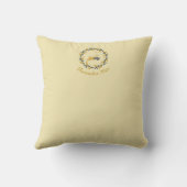 Coussin Premier cerf de Noël avec Couronne Jaune (Verso)