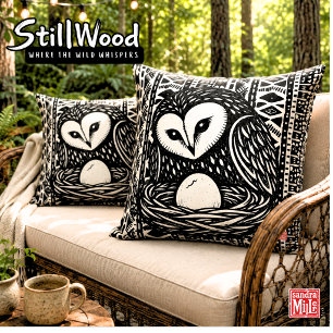 Coussin PREMIER COUP D'ŒIL • StillWood • Effraie des cloch