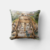 Coussin Premier Couple Nouvellement Mariés de Noël en Plei (Recto)