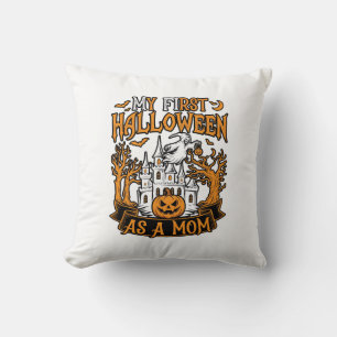 Coussin Premier Halloween en tant que maman Château fantôm