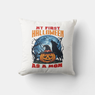Coussin Premier Halloween en tant que Mom Pumpkin Wolf Moo