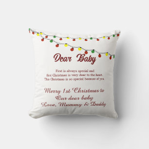 Coussin Premier message personnalisé des parents de Noël