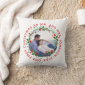 Coussin Premier Noël comme photo de couronne rouge de M. e (Couverture)