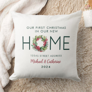 Coussin Premier Noël dans notre nouvelle maison Couronne a