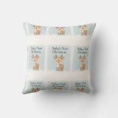 Coussin Premier Noël de bébé renne nounours de pépinière d (Verso)