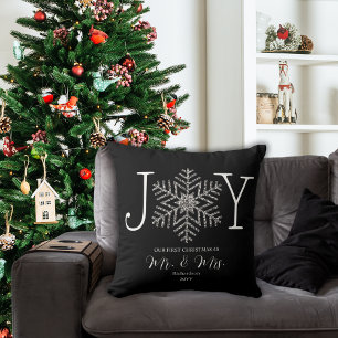 Coussin Premier Noël de Joy Snowflake en tant que Monsieur