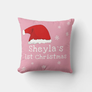 Coussin Premier Noël de Noël du Père Noël Flammes de neige