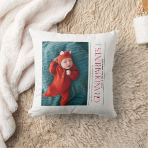 Coussin Premier Noël des Grands-Parents Papa Photo