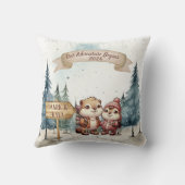 Coussin Premier Noël des jeunes mariés Ornement de couple (Verso)