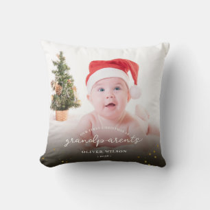 Coussin Premier Noël en tant que grands-parents Noël famil