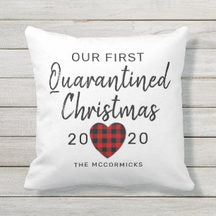 Coussin Premier Noël Quarantinisé Moderne Personnalisé