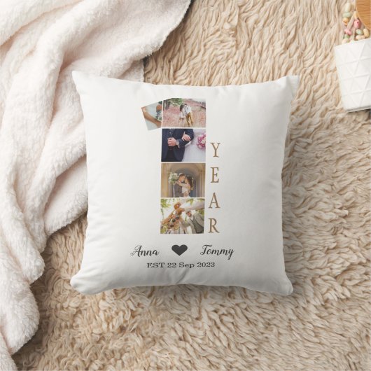 Coussin Première année d'anniversaire de mariage (Couverture)