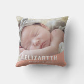 Coussin Première année photo moderne chic de Noël pour béb (Verso)