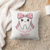 Coussin Première Dent de Bébé Ruban Rose Kawaii (Couverture)