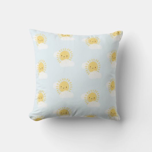 Coussin Première Fête d'Anniversaire Bébé Douche de Soleil (Recto)