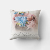 Coussin Première photo de Noël (Verso)