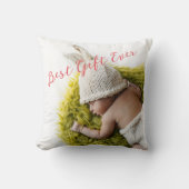 Coussin Première photo de Noël de Rustic Baby (Recto)