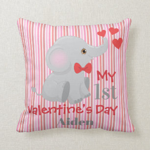 Coussin Première Saint-Valentin pour bébé garçon