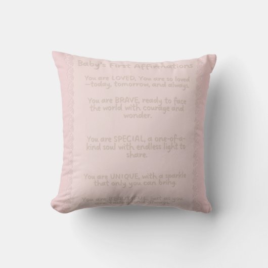 Coussin Premières affiliations de bébé | Paroi de pépinièr (Recto)
