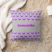 Coussin Prénom Moderne Géométrique à Points Violet (Couverture)