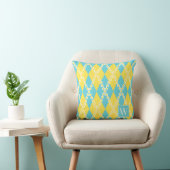 Coussin Prépa Daisy Argyle – Monogramme Jaune & Turquoise (Chaise)