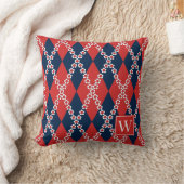 Coussin Préparatifs Daisy Argyle – Monogramme Rouge Blanc (Couverture)
