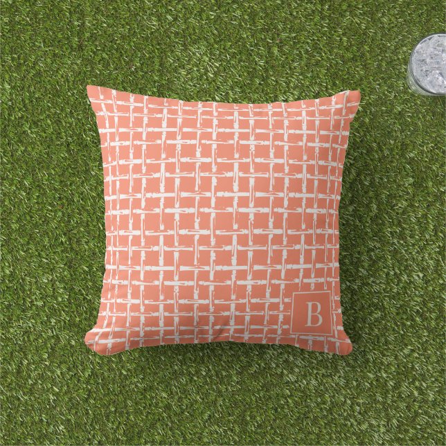 Coussin Préparation Bamboo – Monogramme Corail Côtiers  (Herbe)