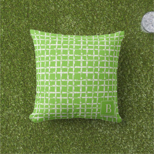 Coussin Préparation Bamboo – Monogramme côtier vert citron