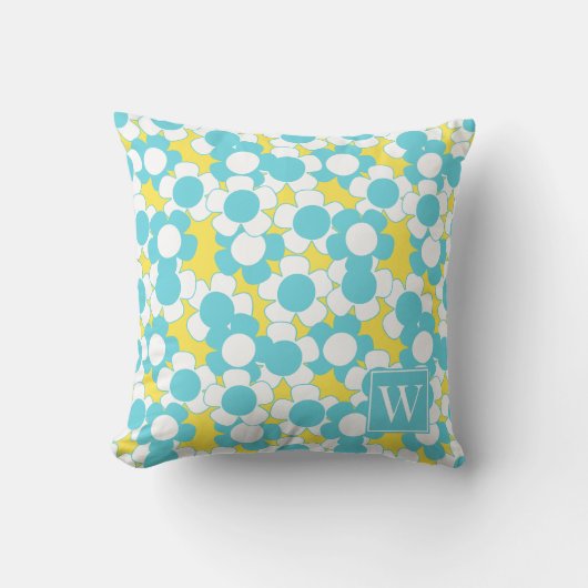 Coussin Préparation Fleur de Daisy - Monogramme Jaune et T (Recto)