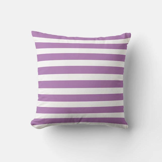Coussin Préparatoire Lavande Violet blanc Rayé  (Recto)