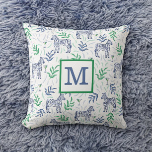 Coussin Preppy Navy Zebra Martinis White Monogramme