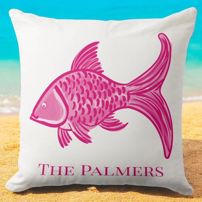 Coussin Preppy Pink Fish Custom (Créateur téléchargé)