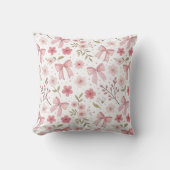 Coussin Preppy Rose Bow et Fleurs (Recto)