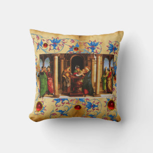 Coussin PRÉSENTATION DE JÉSUS AU TEMPLE Noël Floral