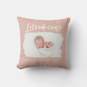 Coussin Présentation d'une photo de naissance minimale élé (Recto)