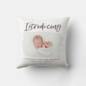 Coussin Présentation d'une photo de naissance minimale élé (Verso)