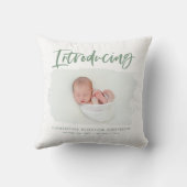 Coussin Présentation d'une photo de naissance minimale élé (Verso)