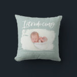 Coussin Présentation d'une photo de naissance minimale élé<br><div class="desc">Présentation de l'élégant design minimaliste de coussin photo de naissance. Design minimaliste élégant,  les couleurs peuvent être changées.</div>