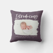 Coussin Présentation d'une photo de naissance minimale élé (Verso)