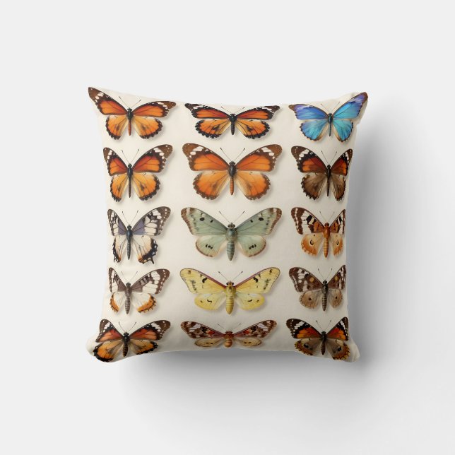 Coussin Présentation en grille de la collection de papillo (Recto)