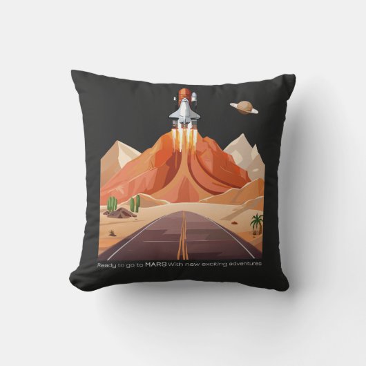 Coussin Prêt à aller sur Mars (Recto)