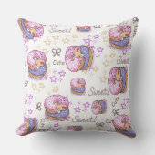 Coussin Pretty donuts Sweet pattern girly Purple White (Recto)