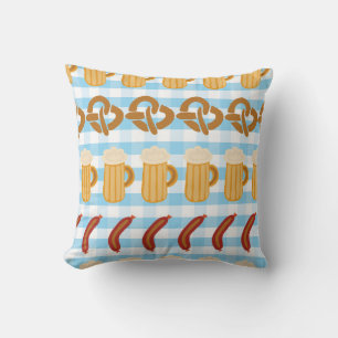 Coussin Pretzels bière saucisse alignés sans soudure vinta
