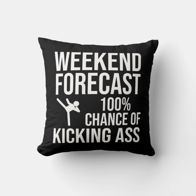 Coussin Prévisions de week-end - 100% de chances de déchir (Recto)