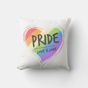 Coussin Pride L'amour est Amour Rainbow Heart