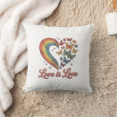 Coussin Pride Papillon Cœur L'Amour Est L'Amour Conception (Couverture)